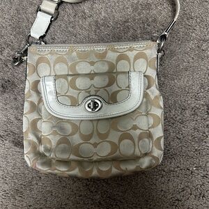 Coach Tan and Cream Crossbody Bag